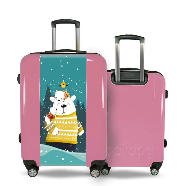 Valise Famille ours sous la neige