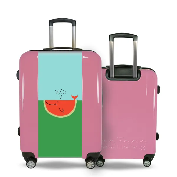 watermelon whale suitcase