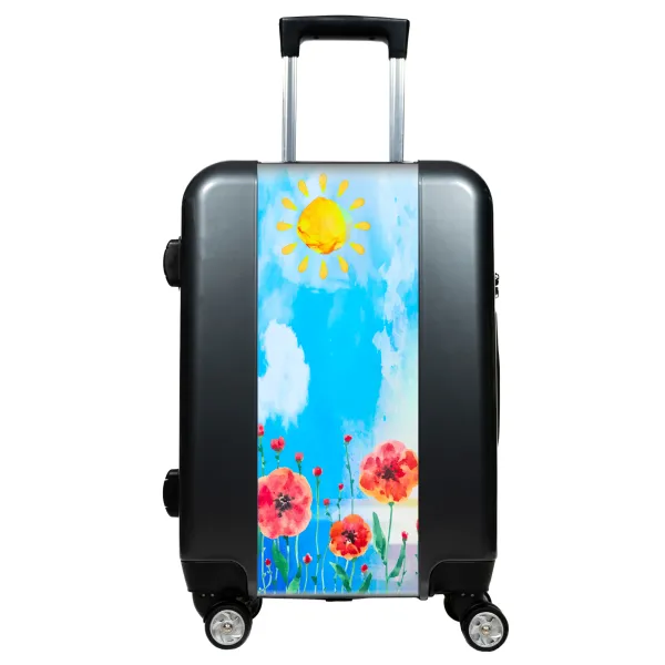 Suitcase red flowers